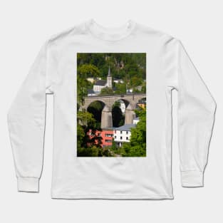 Luxembourg; City; Viaduct; Bridge; railway bridge; ground Long Sleeve T-Shirt